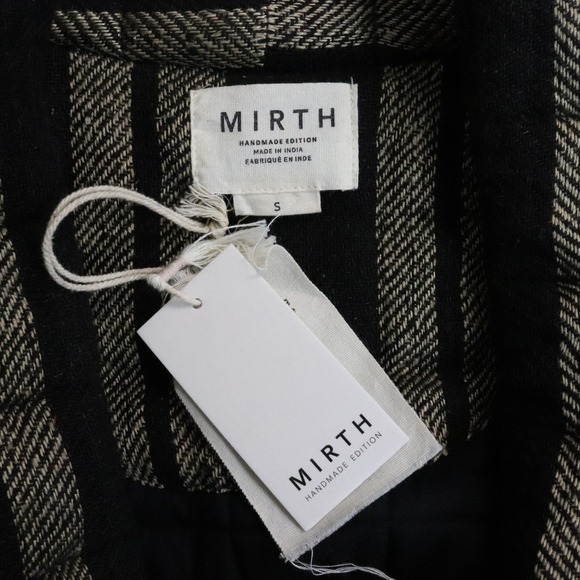 NWT MIRTH Bruges Jacket Small Black Golden Stripe Quilted Coat Handmade Belted - Picture 8 of 11